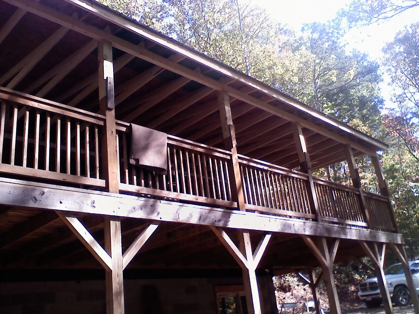 Timber framing under a new elevated porch and deck — Roof Leak Repair in Tyner by Roofing Brothers